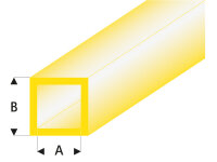 Krick ASA Quadrat Rohr transparent gelb 4x5x330 mm (5)