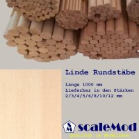 Scale Rundst&auml;be Linde 3,0 mm L&auml;nge 1000 mm  VE 1 Stk