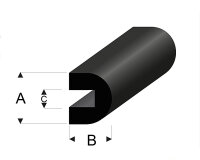Gummi Profil abgerundet 8x7 mm L=2 m