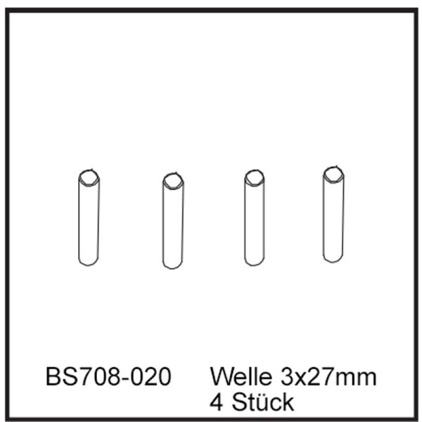 Dpower Welle 3x27mm (4 St&uuml;ck) - BEAST BX / TX