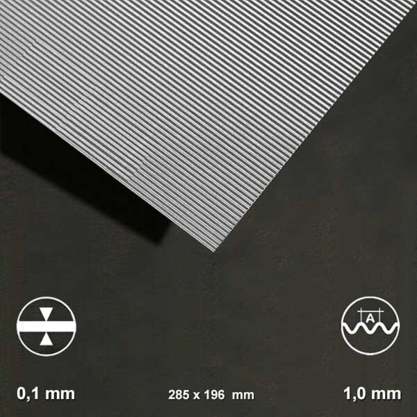Aluminium-Wellblech, Welle 1,0 mm 196 x 285 mm  ( 380-16-42010 )