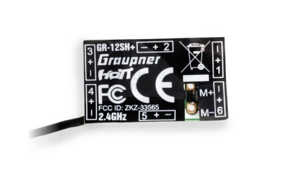 Dpower Graupner GR-12SH+ HoTT - 2.4 GHz Empf&auml;nger 6 Kan&auml;le +2 Kan&auml;le @ SUMD