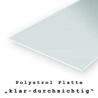 Durchsichtige Polystyrolplatte, 150x300x0,13 mm, 3...